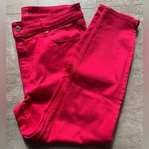 White House Black Market High-rise Skinny Crop Pink Jeans Size 10